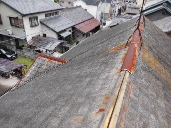 棟板金が飛んだあと