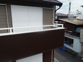 ベランダ部分ガルバ板金張