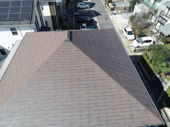 方形屋根ドローン写真