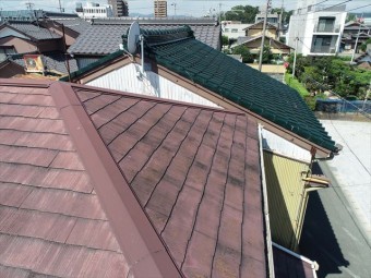 和室の雨漏り部分の屋根