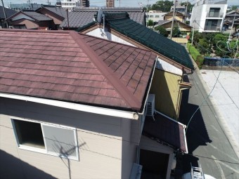 和室の雨漏り部分の屋根
