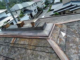換気棟が飛ばされた