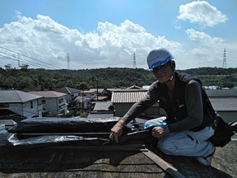 換気棟が飛ばされた