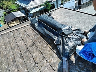 換気棟が飛ばされた