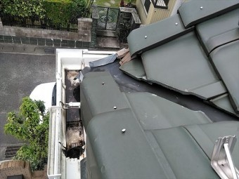 化粧煙突の板金工事
