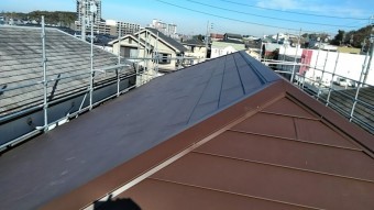 20年スレートの棟板金が飛んだ