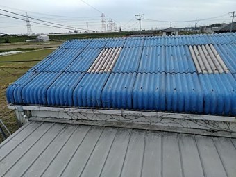 スレート工場の塗装と補修