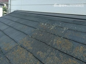 滑るスレート屋根の点検