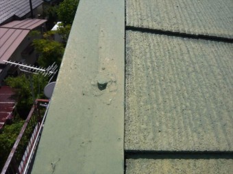 ケラバ板金の釘浮き