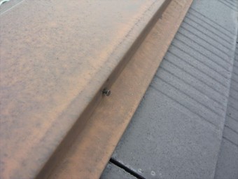 棟板金の釘浮き