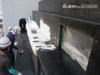 ガラス繊維シート張り