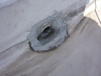 ドレン廻りの補修跡