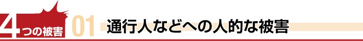 落雪による通行人などへの人的被害