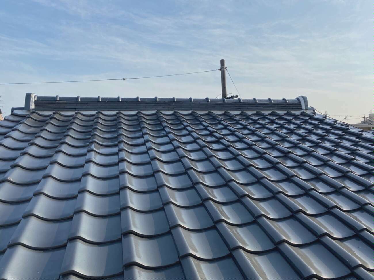 施工後の陶器瓦