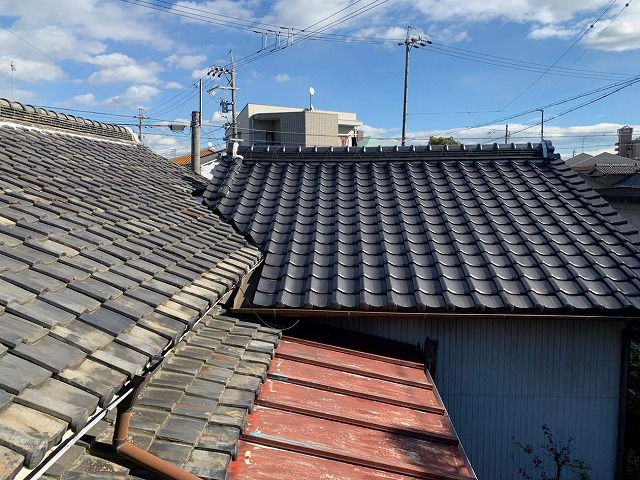 名古屋市南区の平屋で瓦棒葺き屋根の軒先にて劣化・腐食から雨漏りを確認