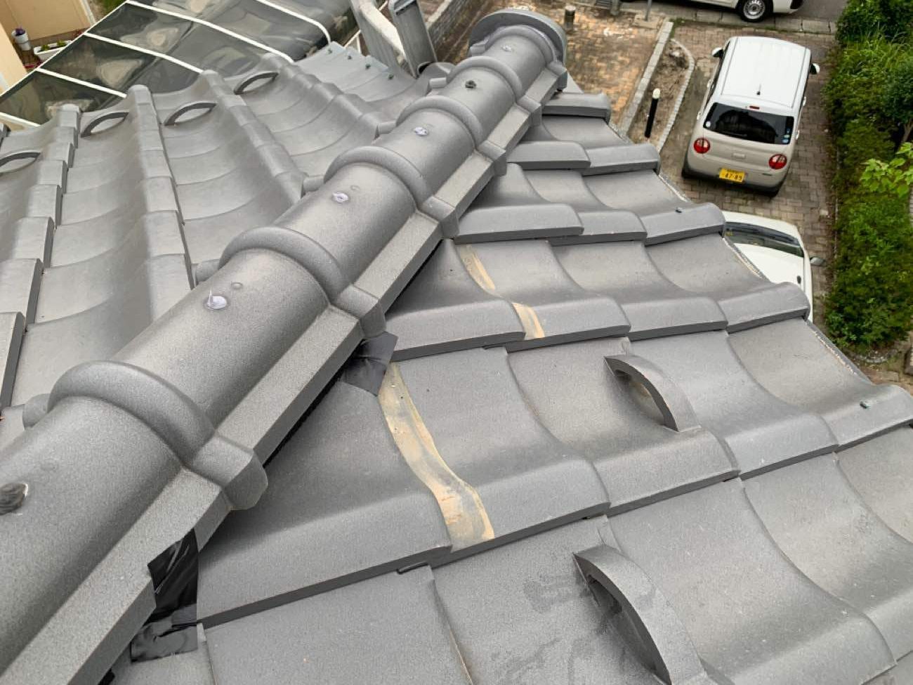 テープが貼り付けられている箇所