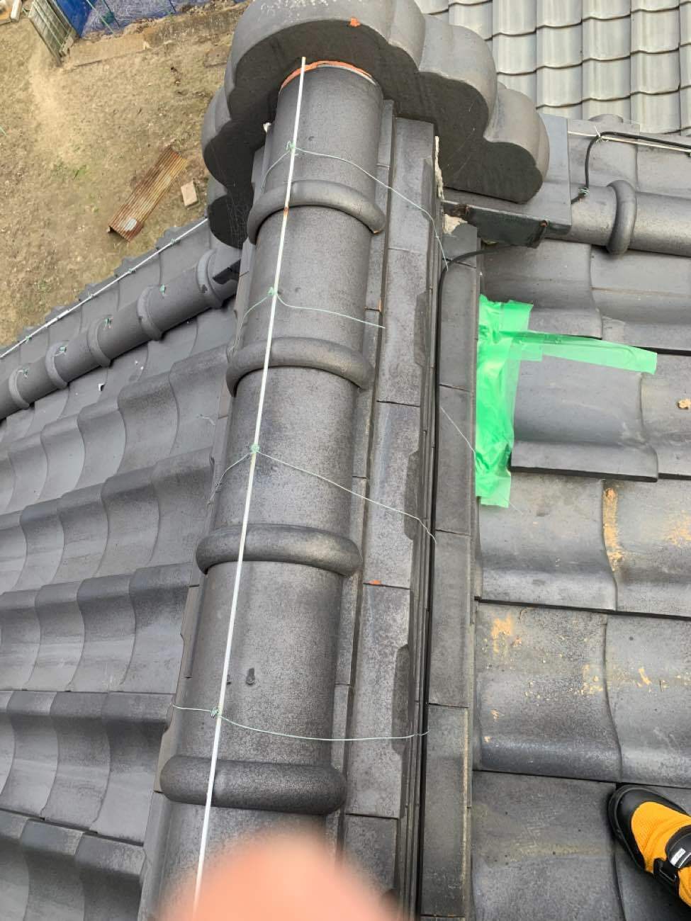 テープ補修による応急処置