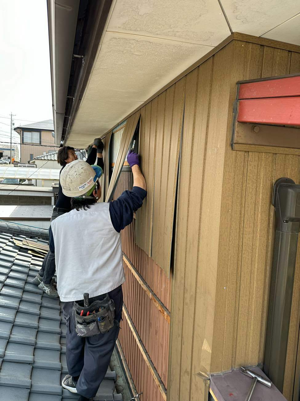 角波板の取り外し