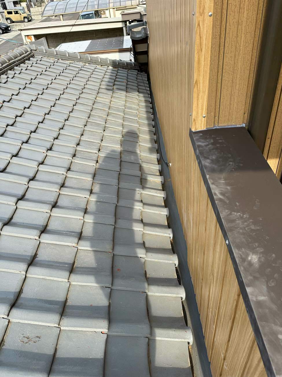 谷板交換後の屋根