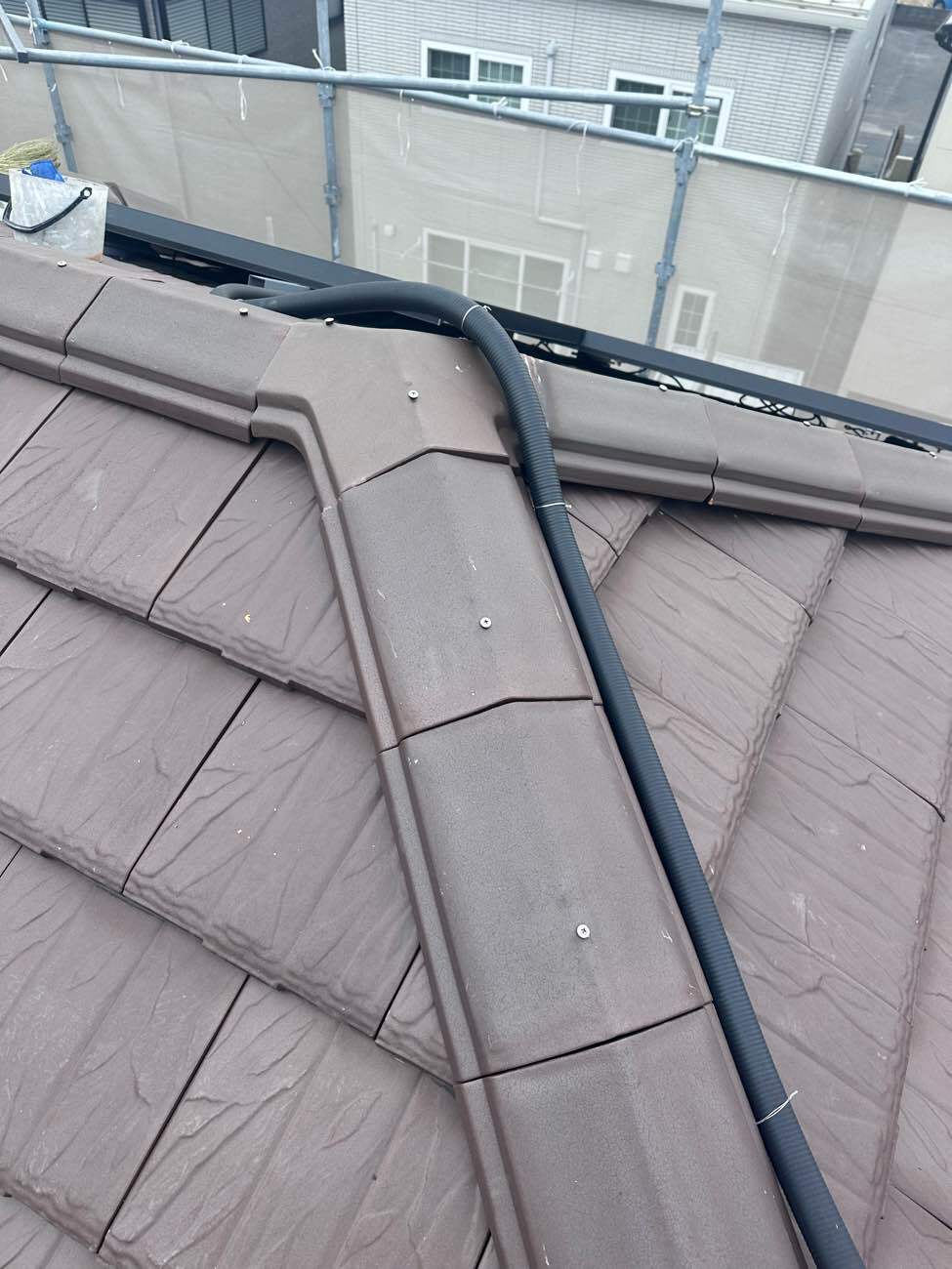 補修を終えた屋根棟