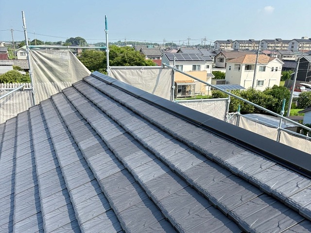 板金役物と瓦役物との取り替え改修工事の施工前状況