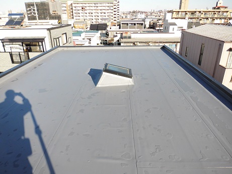 屋上（陸屋根）塩ビシート防水改修工事後