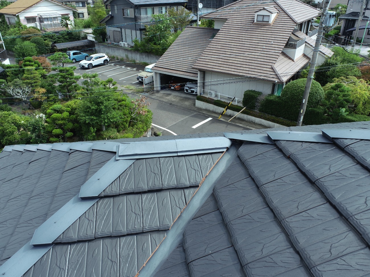 谷部に施工されている谷板金の劣化状況