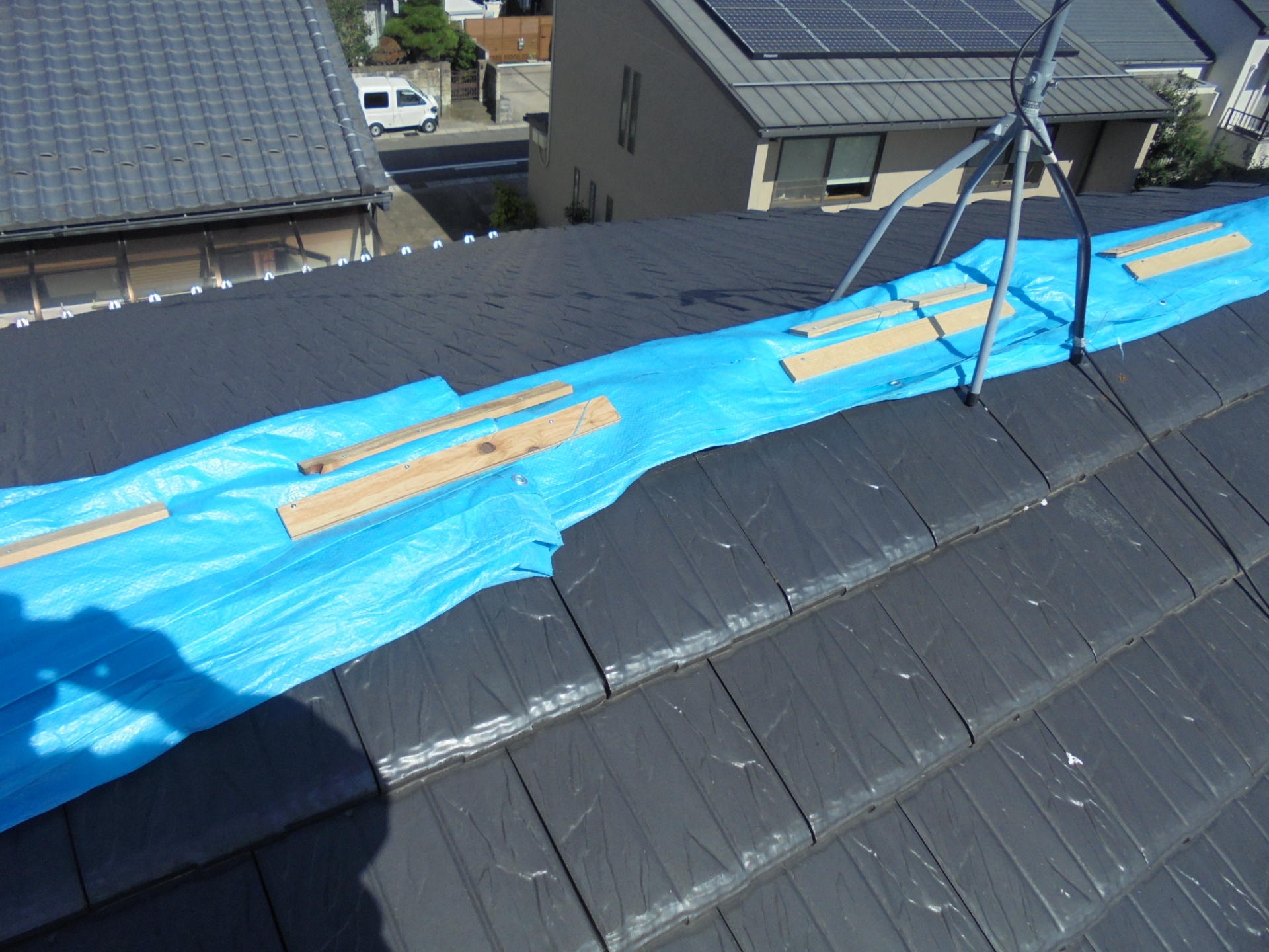 名古屋市南区にて台風被害の屋根を現地調査に行きました。