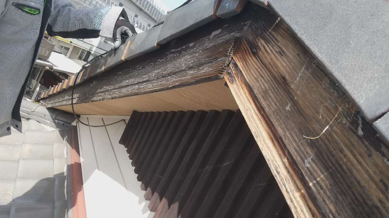 木部の塗膜剥がれ