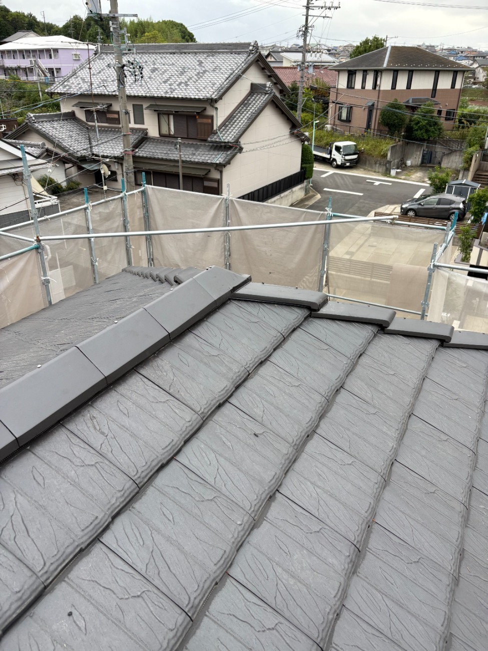 屋根役物取り替えメンテナンス後の住宅屋根