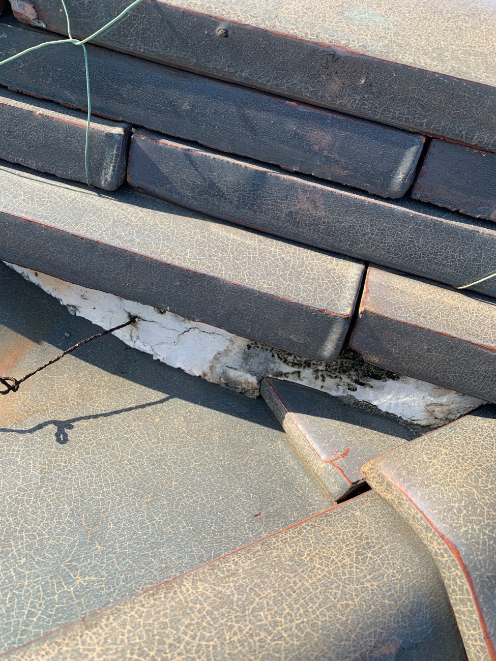 のし瓦に施工されてる漆喰