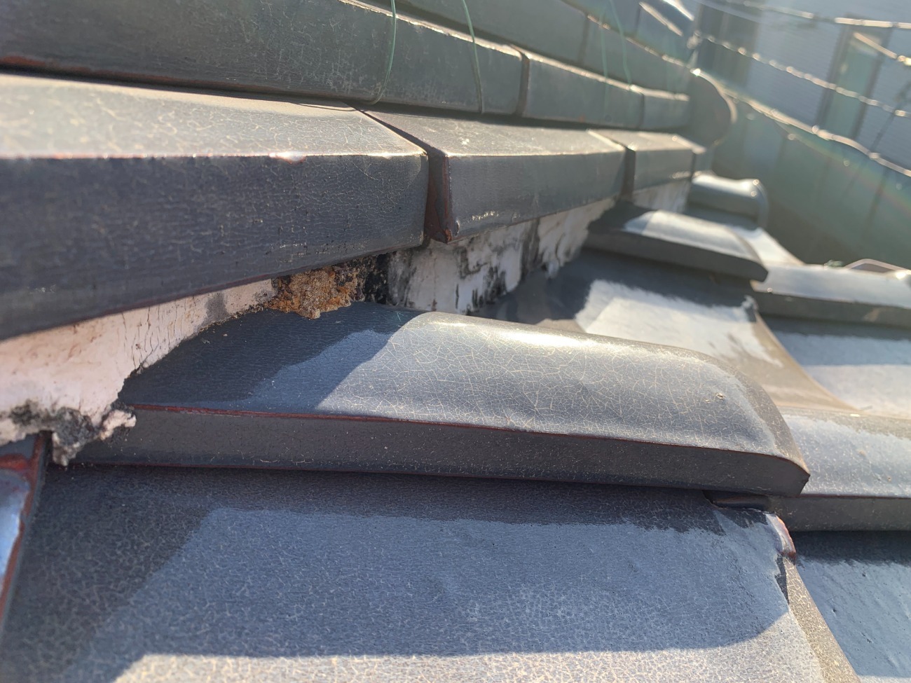 瓦屋根漆喰の劣化状況