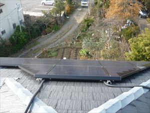 屋根に太陽光発電
