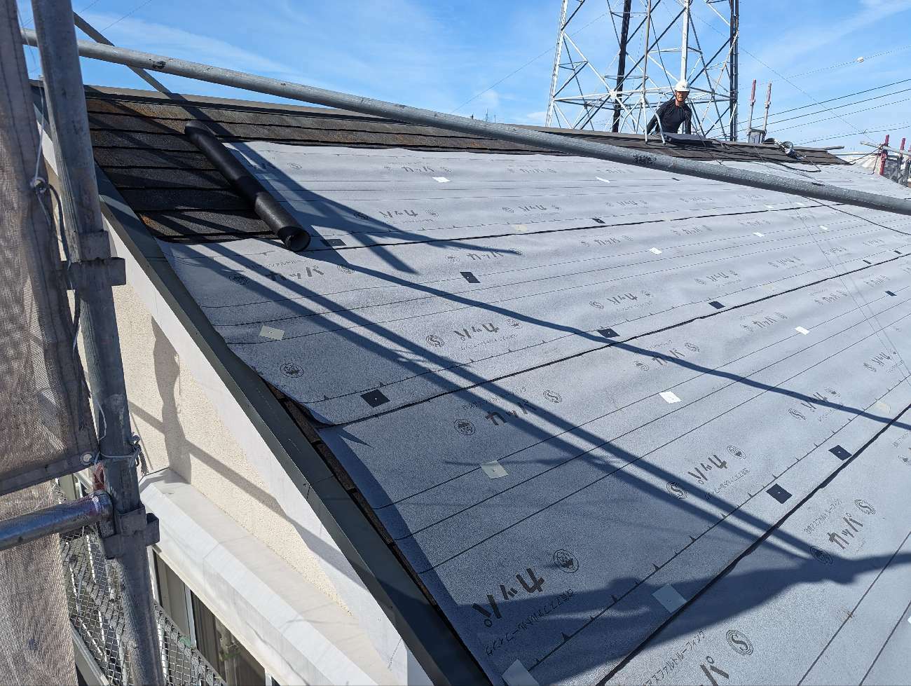 防水シート張り